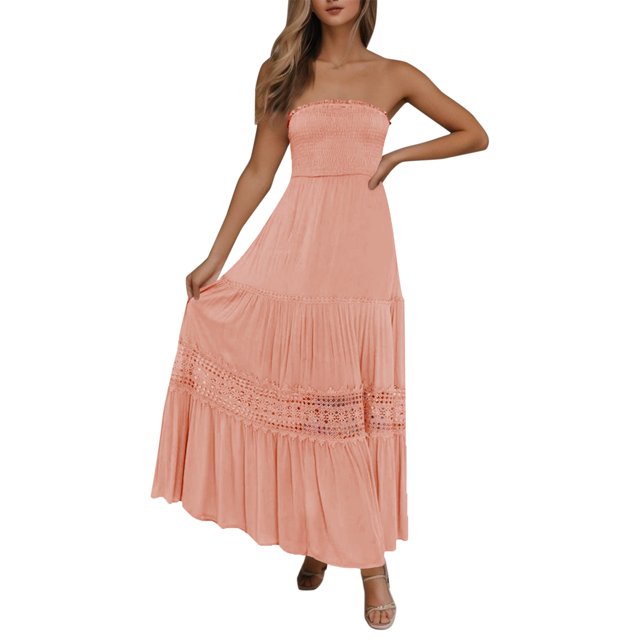 Cathalem 2024 Robe Mini Sans Manches d'Été pour Femme, Robe Débardeur Évasée d'Été, Rouge Melon D\'eau L