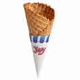thumbnail image 1 of JOY Large Jacketed Waffle Cone - 180/Case for Insulated Ice Cream Delights – Bulk Sanitary Crisp Large Sweet Waffle Cones with Paper Jackets for Parlors and Cafes, 1 of 2