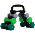 thumbnail image 1 of Soozier 26 LBS Hex Dumbbell Set, Adjustable Dumbbells with Vertical Rack, 1 of 10