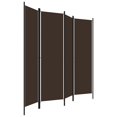 thumbnail image 2 of vidaXL 4-Panel Room Divider Brown 200x180 cm, 2 of 4