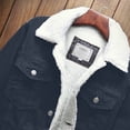 thumbnail image 3 of Men Casual Denim Jacket And Velvet Stand-collar Single-breasted Jacket Coat, 3 of 5