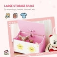 thumbnail image 4 of Qaba Kids Storage Chest with Lid, Safety Hinges and Groove Handles, Pink, 4 of 10