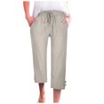 thumbnail image 1 of Women Fashion High Waisted Wide Leg Pants Drawstring Elastic Trousers Comfy Straight Leg Long Pants With Pockets, 1 of 3