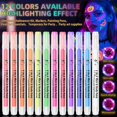 thumbnail image 2 of UV Neon Face Paint Markers 12 Colors, Face And Body Paint Markers Set, Glow In The Dark Faces Paint Marker, Glow In The Dark Washable Multi-Sur Art Pens For Temporary Tattoo, 2 of 9