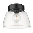 thumbnail image 1 of Golden Lighting 0314-FM10 BLK-CLR 10 in. Remy Flush Mount, Matte Black with Clear Glass Shade, 1 of 1