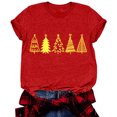 thumbnail image 2 of PMUYBHF Femme TG Rouge 4 Juillet Débardeur en Coton Femmes Coupe Ample Col Rond Femmes Noël Mode Décontractée Imprimé Arbres de Noël Manches Courtes Col Rond T-Shirt Ample Blouse Hauts, 2 of 5