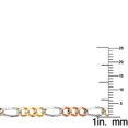 thumbnail image 2 of Dimaya Fine Jewelry 14K Tri-Tone Gold 3.7-mm Regular Concave 3+1 Figaro Chain Bracelet, 2 of 3