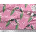 thumbnail image 2 of Soimoi Polyester Crepe Fabric Floral & Peacock Bird Print Fabric by The Yard 52 Inch Wide, 2 of 3