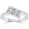 thumbnail image 1 of 3/4CT Two Stone Diamond Forever Us Engagement Ring Set 10K White Gold, 1 of 4