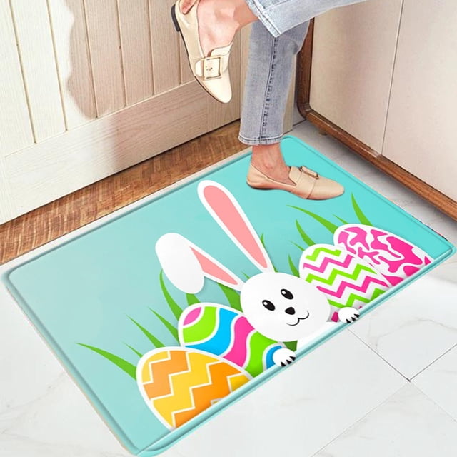 Wzzjkit Easter Door Mat - Super Absorbent Quick Dry Front Mats Bath Rug Rubber Backing Non Slip Washable Carpet - Easter Decorations Door Mat Outside Entrance