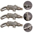 thumbnail image 3 of 3PCS Laiton Rétro Alligator Pendentifs Porte-Clés de Bureau Ornements en Laiton Alligator, 3 of 7