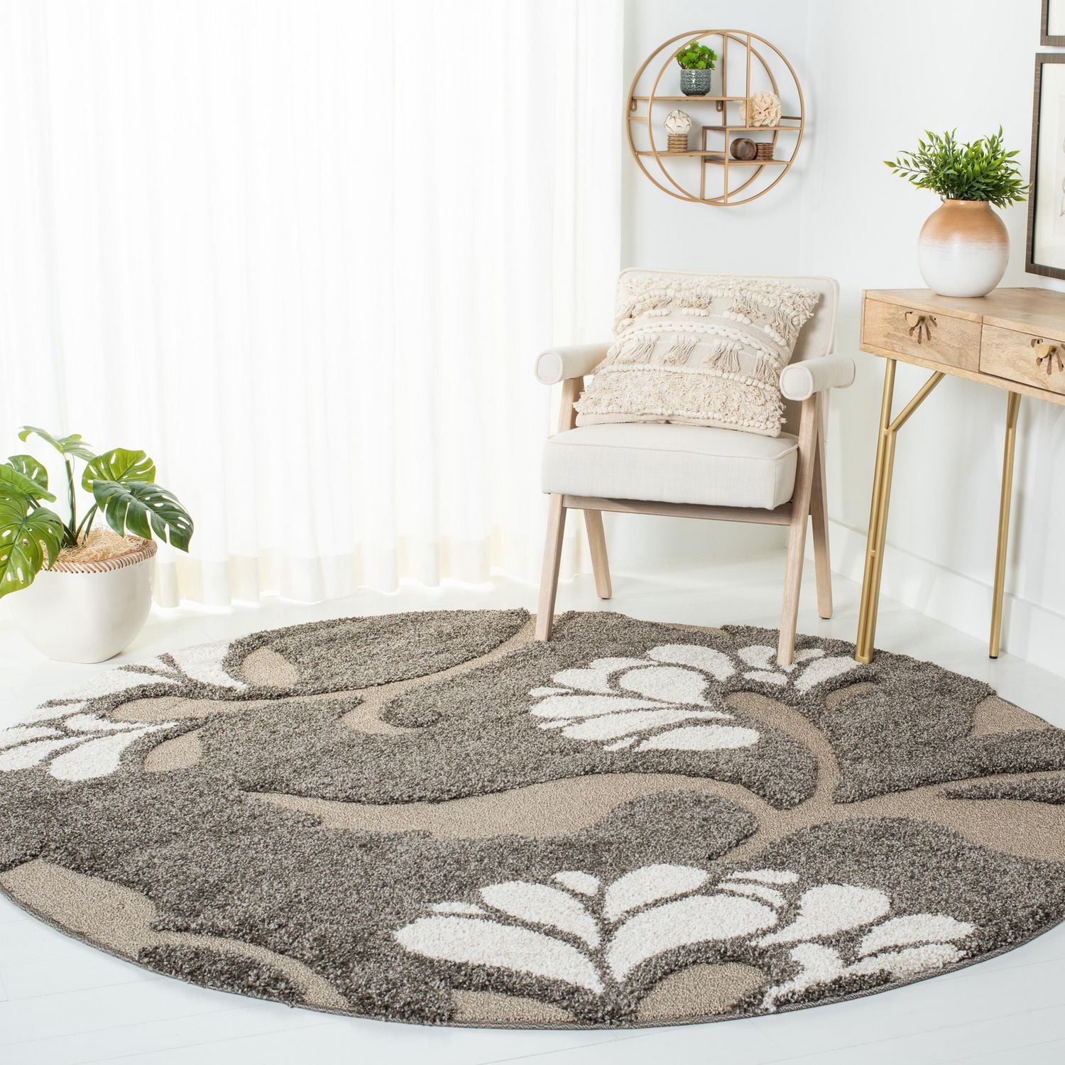 SAFAVIEH Florida Teodor Floral Shag Area Rug