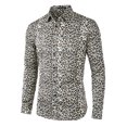 thumbnail image 1 of INSPIRE CHIC Chemise en Coton à Manches Longues Boutonnée à Imprimé Léopard Vintage pour Homme, 1 of 6