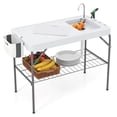 thumbnail image 1 of Costway Foldable Fish Cleaning Table with Sink Measure Mark Grid Rack Faucet Spray Nozzle, 1 of 10