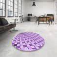 thumbnail image 4 of Ahgly Company Machine Washable Indoor Square Transitional Blossom Pink Area Rugs, 4' Square, 4 of 7