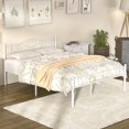 thumbnail image 4 of VECELO Queen Size Metal Bed Frame, Modern Platform Bed with Headboard and Footboard, No Box Spring Needed, White, 4 of 7