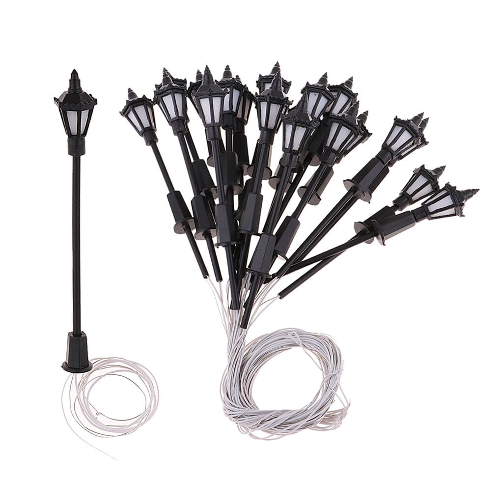 20 Pcs Mini Lampadaires Modèle 7 cm Échelle O LED Lumières de Jardin 1: