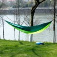 thumbnail image 4 of Tignapoo Spacious Double Nylon Hammock for Outdoor Adventures - Versatile Swing for Camping, Hiking, and Home Relaxation - 210T Durable Fabric in Dark Green and Gray Color Combination, 4 of 7