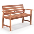 thumbnail image 2 of Costway Patio Solid Wood Bench Wood 2-Seat Chair with Slatted Seat & Inclined Backrest, 2 of 10