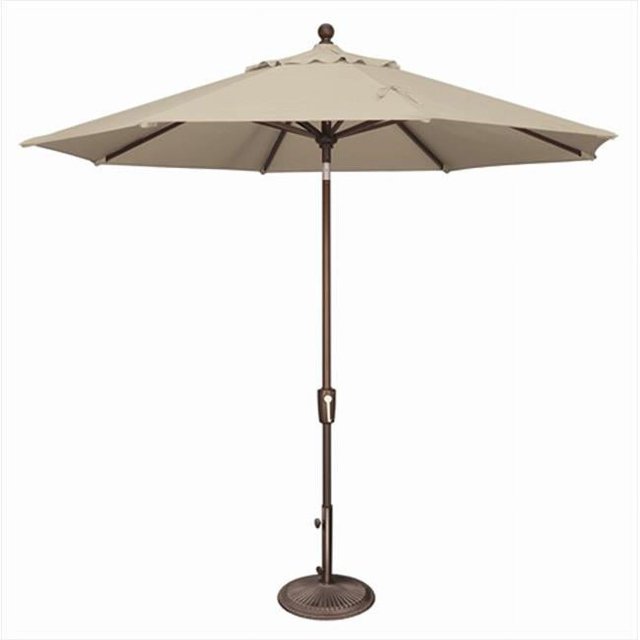 SimplyShade 9 ft. Octagon Push Button Tilt Market Umbrella Antique Beige