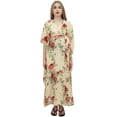 thumbnail image 4 of Bimba Caftan Imprimé Floral Jaune Pâle pour Mamans avec Ceinture Robe Maxi de Maternité-18, 4 of 7