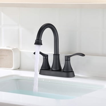 4 inch Centerset Bathroom Faucet with Drain Assembly Matte Black