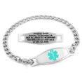 thumbnail image 1 of MedicEngraved Stainless Steel Custom Medical Alert Bracelet - 5mm Curb Link, 1 of 7