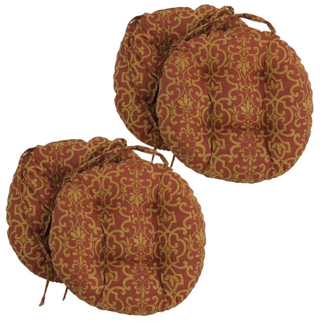 Coussin de Chaise Extérieur Tufté en Polyester Filé de 16 Po (Ensemble de 4)