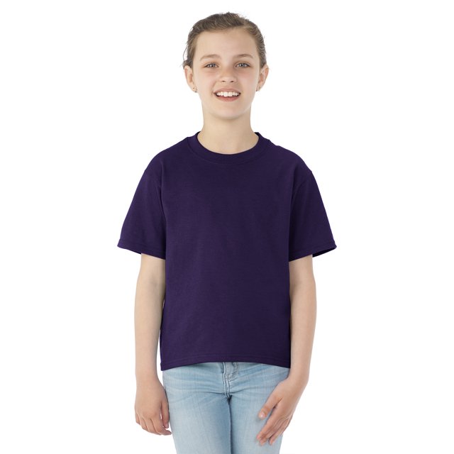 Jerzees T-Shirt à Manches Courtes Actif pour Jeunes DRI-POWER, m, Violet Foncé