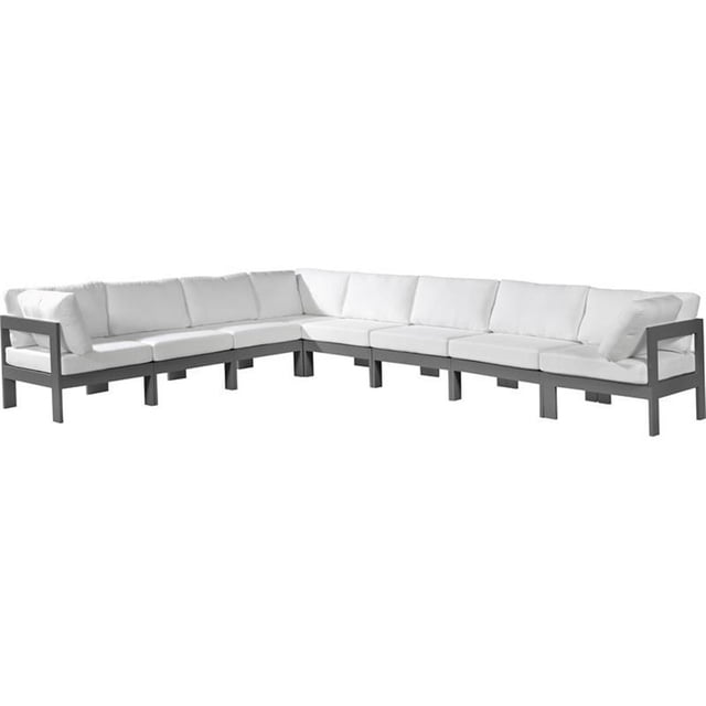 Meridian Furniture Nizuc Sectionnel Modulaire de Patio Extérieur Blanc
