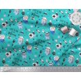 thumbnail image 3 of Soimoi Polyester Crepe Fabric Planet,Rocket & Astronaut Animals Cartoon Print Fabric by The Yard 52 Inch Wide, 3 of 3