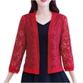thumbnail image 1 of Timegard Lightweight Cardigans for Women Plus Size Hollow out Open Front Long Sleeve Lace Fall Jacket, 1 of 2
