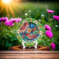 thumbnail image 4 of Hand-Painted Decorative Ceramic Plate - Traditional Floral Design, Multicolour Display Plate for Wall or Table, Artisan Craft Décor, 4 of 6