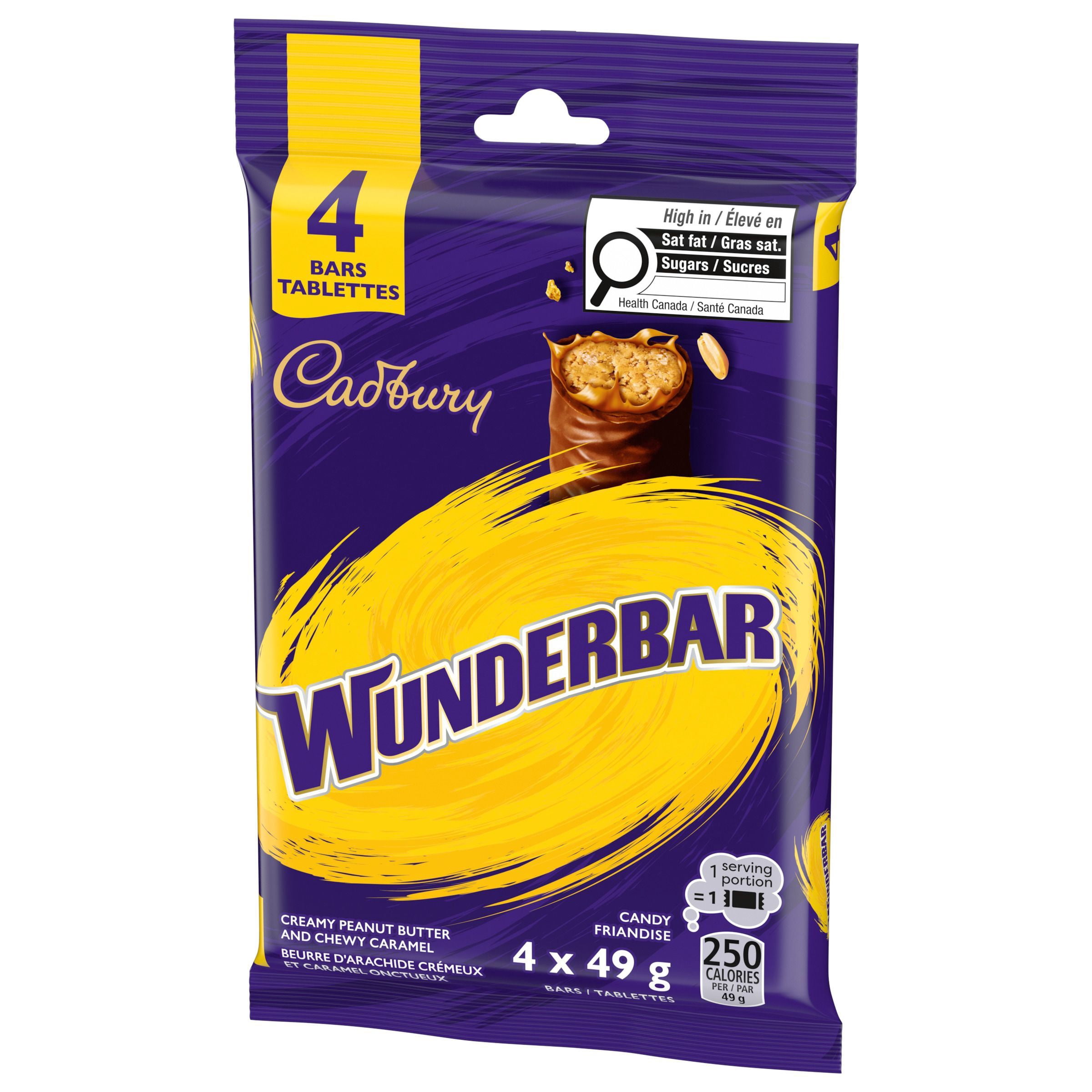 CADBURY WUNDERBAR Friandises à saveur de chocolat de, Friandises à saveur de chocolat en vrac, gâterie sucrée, emballage multiple (4 emballages)