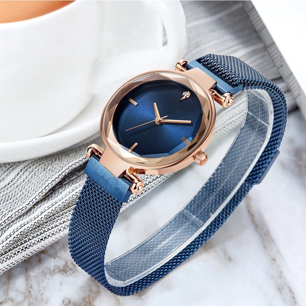 Women\'s Mesh Bracelet Watch, Elegant Large Face Three Hand Analog Quartz Ladies Mesh Band Quartz Watch With Decorative Dial And  main image 2