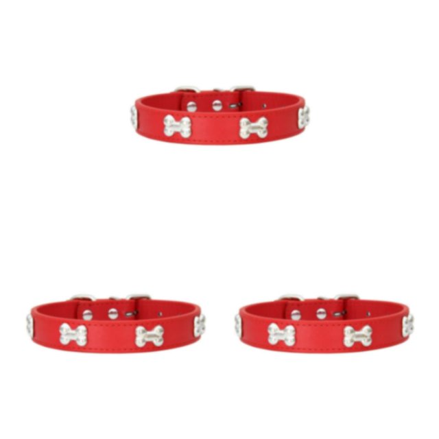 Maytalsory Comfortable Wear Cat Collar In Multiple Sizes With Stylish PU PU Cat Collar Dogs Collars red 1.5*30cm 3Set