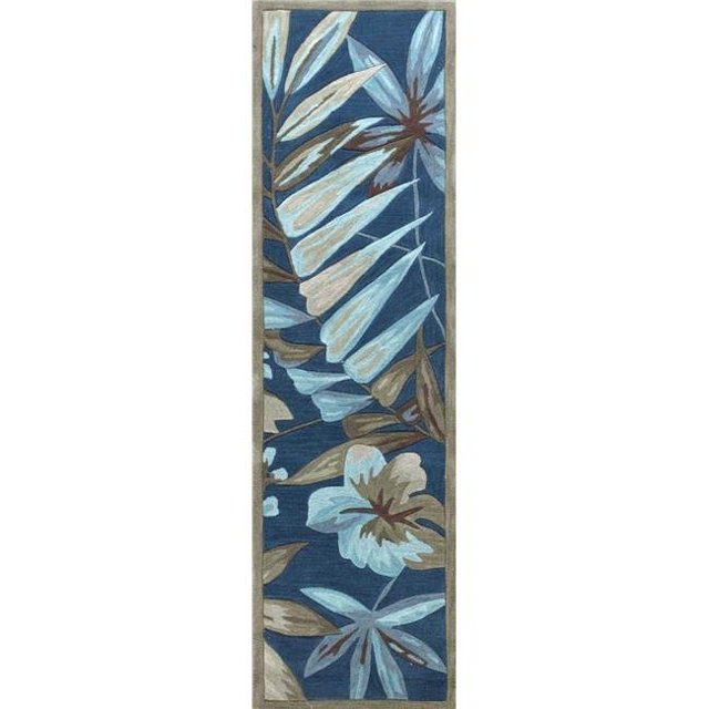 HomeRoots 352397 2 ft. 3 in. x 7 ft. 6 in. Runner Polyester Ocean Area Rug