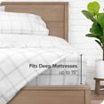 thumbnail image 4 of Bare Home Ultra-Soft Sheet Set - Premium 1800 Collection - Deep Pockets - 4-Pieces - Full, Modern Plaid - White/Gray, 4 of 8