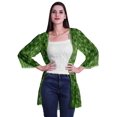 thumbnail image 1 of Moomaya Cardigan Court Imprimé en Georgette de Viscose à Manches Longues pour Femmes, 1 of 5