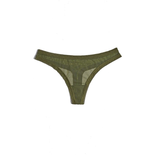 Blush Culotte String à Bordure en Dentelle en Maille - 0259622
