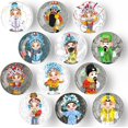 thumbnail image 1 of 12Pcs Glass Strong Magnetic Refrigerator Magnets Fridge Sticker, Cute Magnets Decoration for Crafts, Fun Fridge Magnets for Whiteboard Kitchen Office Cabinet Classroom, 1 of 7