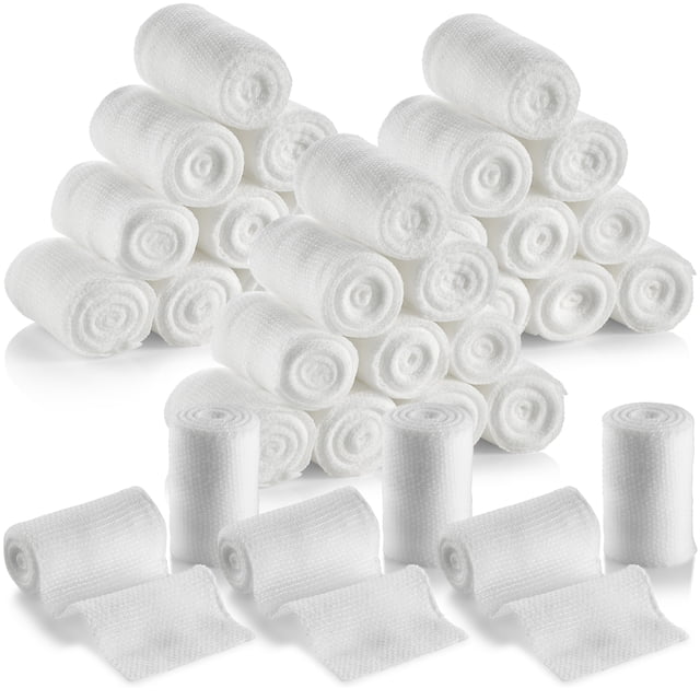 Rouleaux de Bandage en Gaze - Lot de 36, 2” x 4.1 Yards par Rouleau de Bandage en Gaze de Qualité Médicale et Bandage Extensible pour Panser Tous Types de Plaies et Trousse de Premiers Soins par MEDca