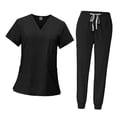 thumbnail image 4 of Female Scrub Set V Neckline Comfortable Nurse Work Clothing for Beauty Salon M, 4 of 8