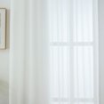 thumbnail image 4 of Goory Fenêtre Rideau Tige Poche Rideaux Panneau Long Voile Transparent Traitements Lin Moderne Texturé Couleur Unie Décoration à la Maison Blanc W: 52 "x H: 45", 4 of 8