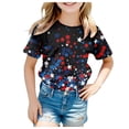 thumbnail image 1 of TZEWGL Chemise Décontractée d'Été à Manches Courtes Col Rond Imprimé Graphique Basique pour Enfant Blouse pour Nouveau-Nés Taille 12-13T, 1 of 4