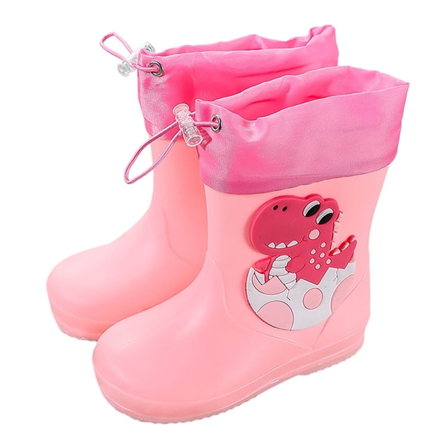 2025 Children Female Elastic Mouth Boot Children's Rain Boots Textured Riding Boots Soles Non Slip Light Winter Boots Size 3 Comfortable Rain Shoes for High Heels for Primary s