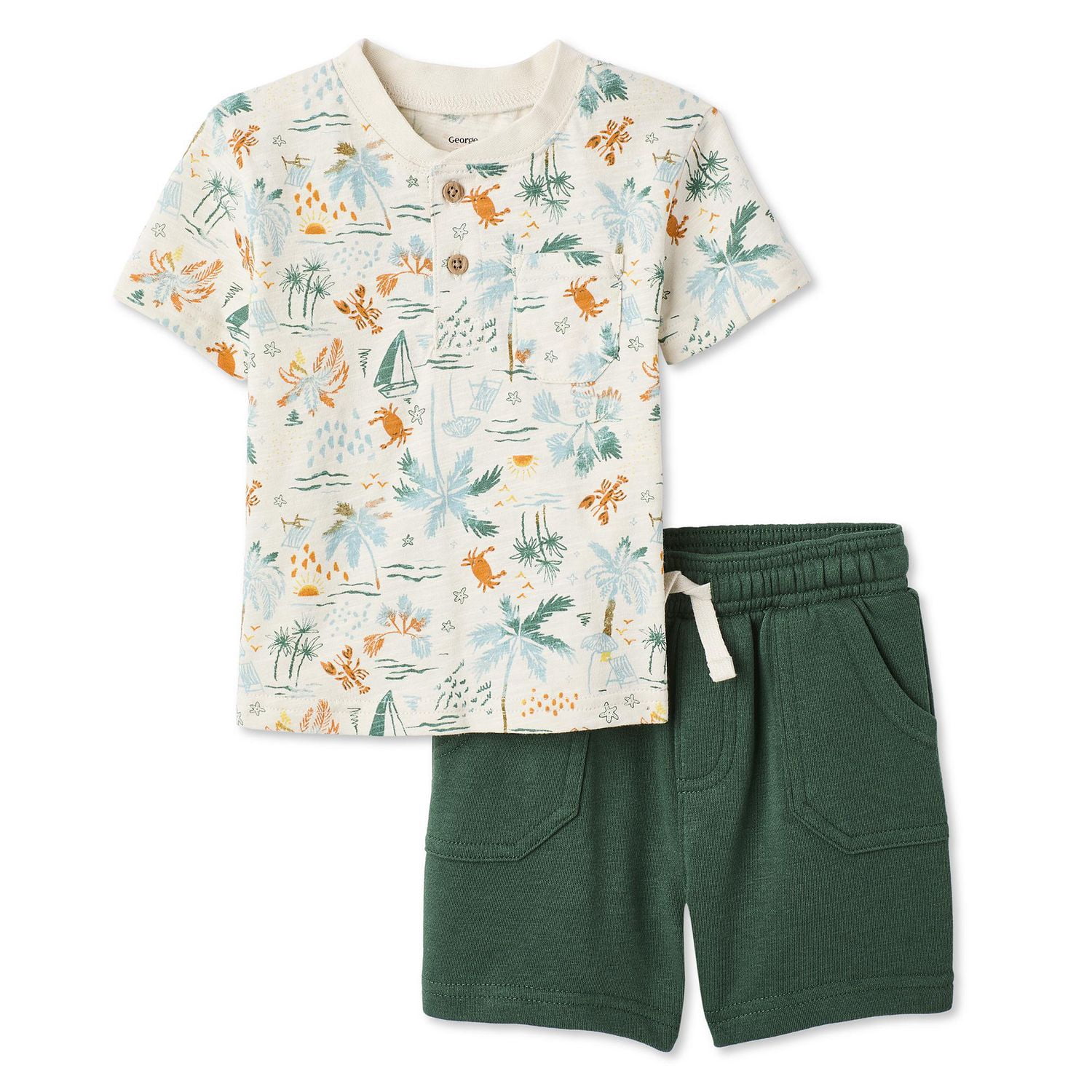 George Baby Boys' Two Piece Henley Set