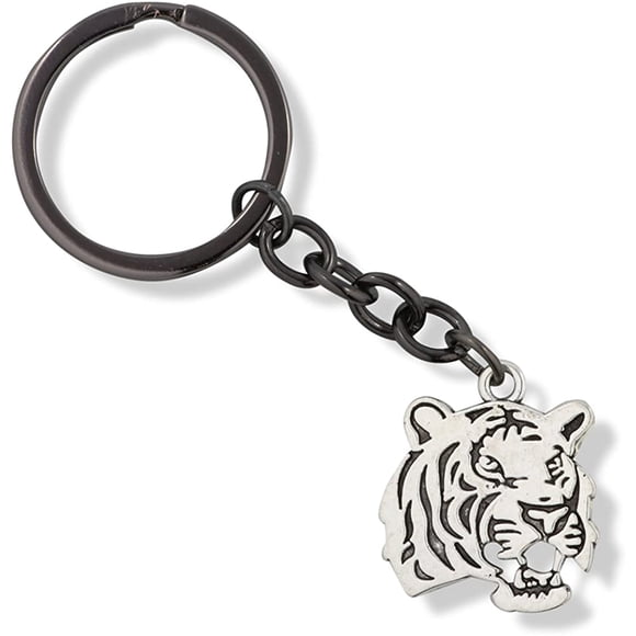 Emerald Park Jewelry Tiger Keychain | A Great Animal Keychain or Tiger Accessories Women and Men will Love, Silver, Large (Large, Silver)