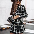 thumbnail image 4 of XZNGL Ladies Long Sleeve Suit Collar Double Breasted Woolen Jacket, 4 of 7
