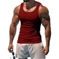 thumbnail image 2 of Innerwin Muscle Chemises Scoop Cou Hommes Été Hauts Sport Couleur Unie Léger Réservoir Rouge M, 2 of 3